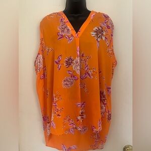 Vince Camuto Orange Sleeveless Blouse Relaxed Fit